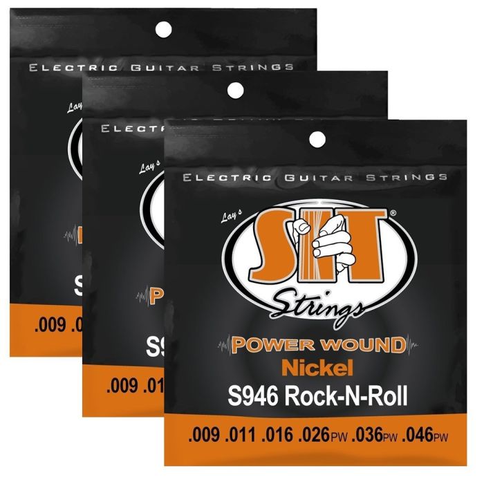 S.I.T. Strings S946 Rock N' Roll Nickel Power Wound Electric Guitar String - 3 Sets